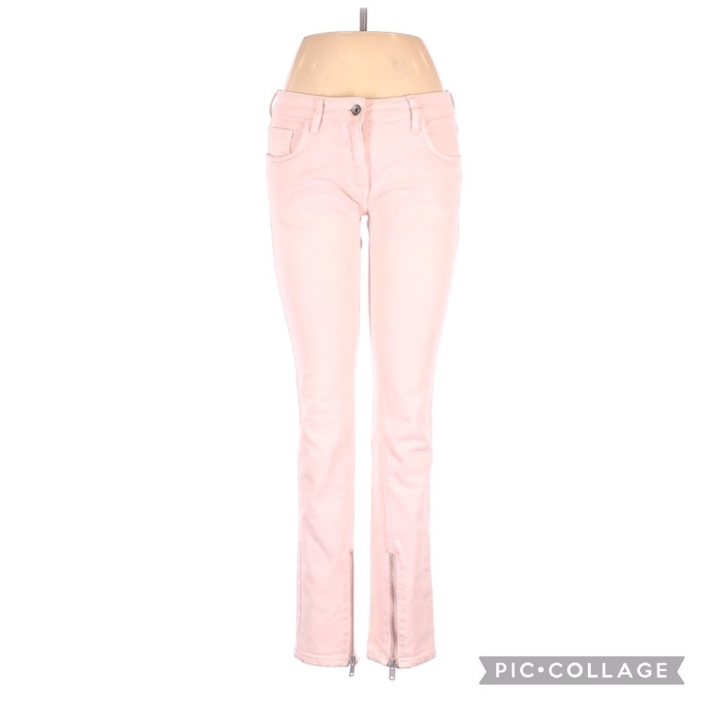 Sandro Pink Mid-Rise Ankle Zip Skinny Jeans Size 38 (FR) - equivalent to US 6